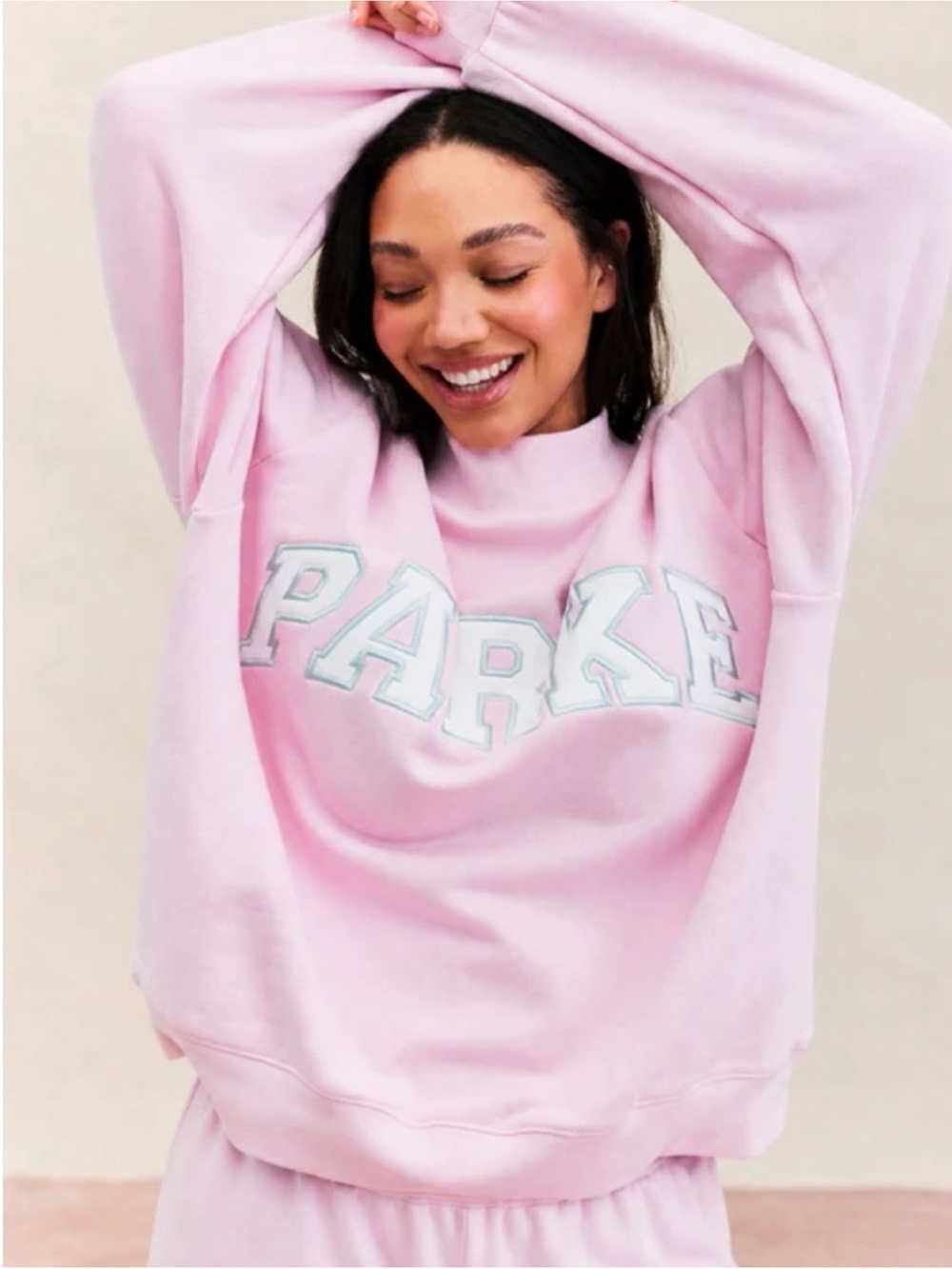 PARKE Birthday Drop Varsity Mockneck Heritage in Pink SPRINKLE xxl  NEW